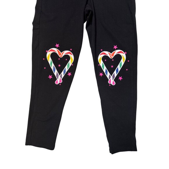 2/$30 Torrid Plus Size 2 Deep Black Leggings Rainbow Heart Print & Stars Design - Picture 8 of 14